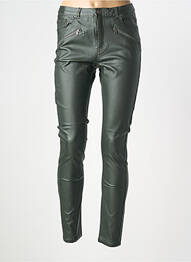 Pantalon slim tissage enduit taille normale vert B.YOUNG femme
