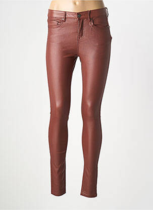 Pantalon slim taille haute taille haute marron B.YOUNG femme