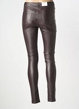 Pantalon slim tissage enduit taille haute marron fonce B.YOUNG femme