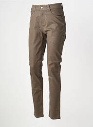 Jeans coupe slim stretch taille normale marron C'EST BEAU LA VIE femme