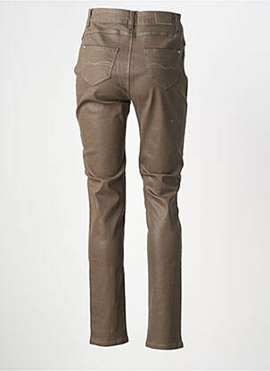 Jeans coupe slim stretch taille normale marron C'EST BEAU LA VIE femme