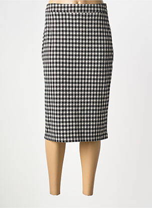 Jupe mi-longue taille à pinces noir ICHI femme