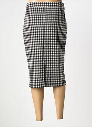 Jupe mi-longue stretch noir ICHI femme