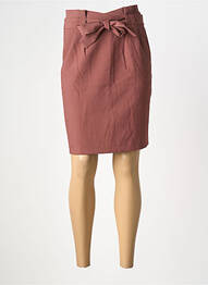 Jupe mi-longue taille à pinces rose ICHI femme