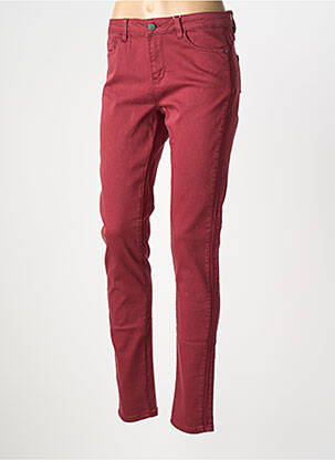 Jeans coupe slim rouge C'EST BEAU LA VIE femme