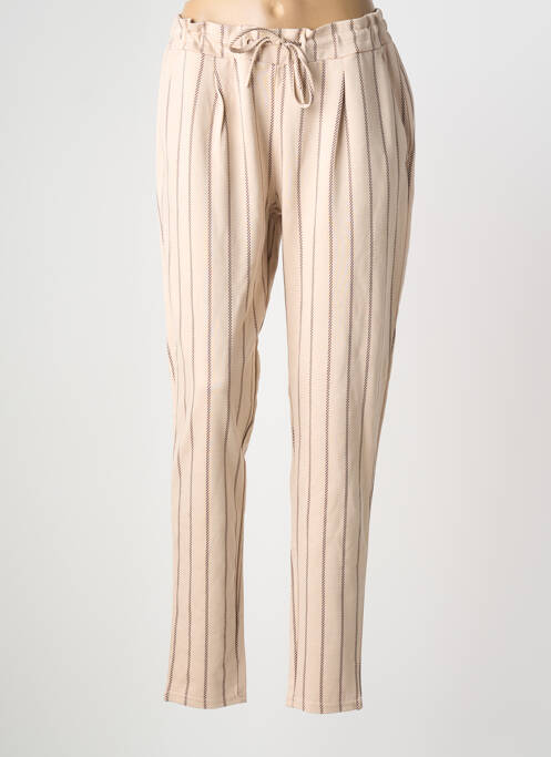 Pantalon slim taille élastique taille normale beige ICHI femme