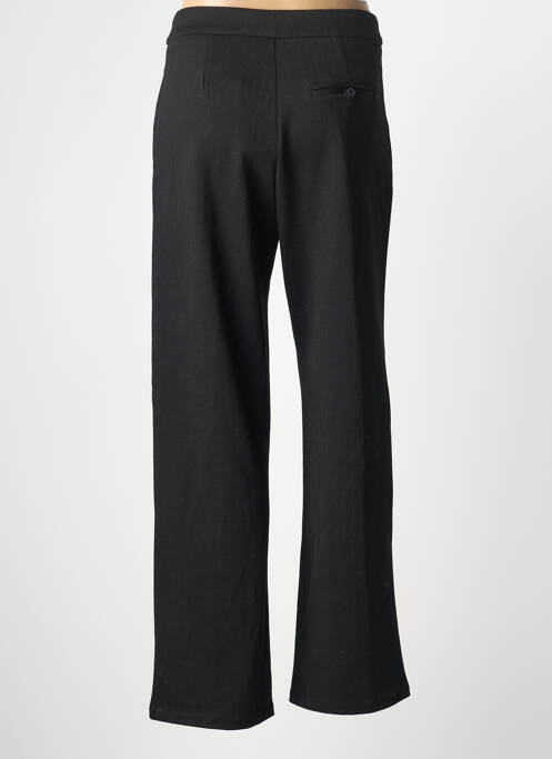 Pantalon droit tissage crêpe taille haute noir ICHI femme
