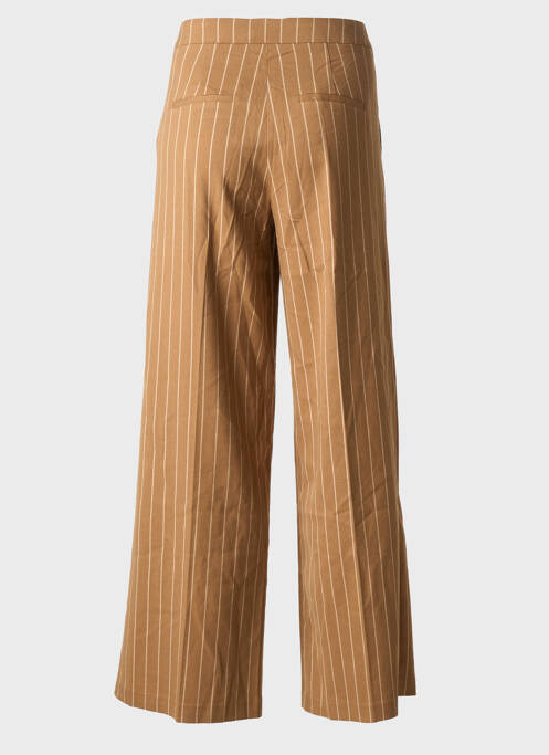 Pantalon flare taille à pinces taille haute marron B.YOUNG femme