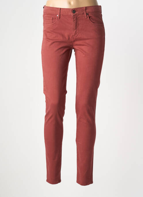 Pantalon slim tissage popeline taille normale rouge CARLA KOPS femme