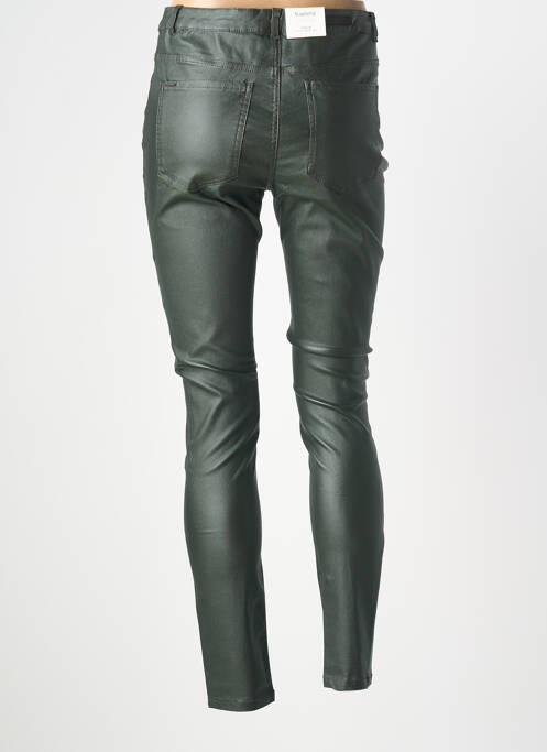 Pantalon slim tissage enduit taille normale vert B.YOUNG femme