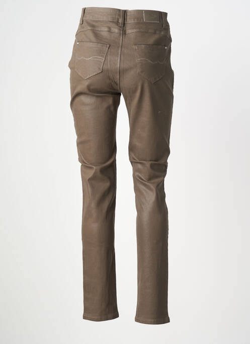 Jeans coupe slim stretch taille normale marron C'EST BEAU LA VIE femme