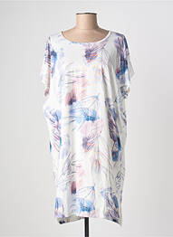 Robe mi-longue imprimé fantaisie manches courtes blanc ESPRIT DE LA MER femme