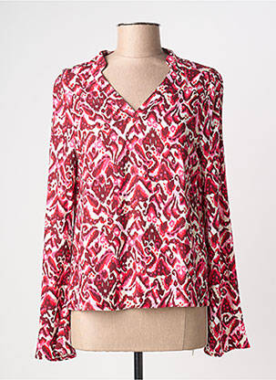 Blouse tissage popeline manches longues rose ÉTYMOLOGIE femme