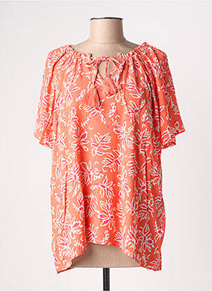 Top imprimé fantaisie manches courtes orange ÉTYMOLOGIE femme