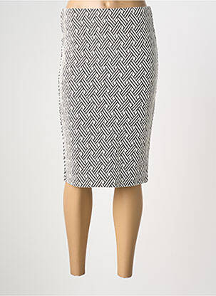 Jupe mi-longue stretch blanc ÉTYMOLOGIE femme