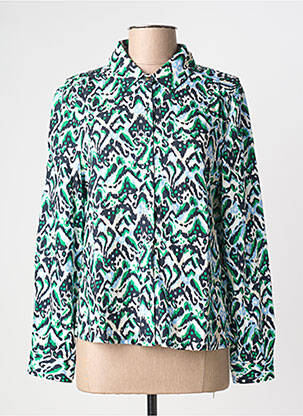 Chemisier imprimé fantaisie manches longues vert ÉTYMOLOGIE femme