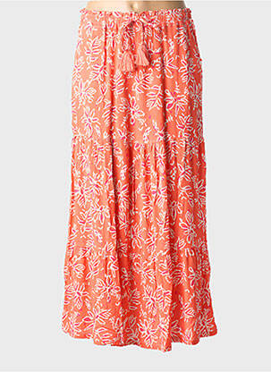 Jupe longue tissage crêpe orange ÉTYMOLOGIE femme