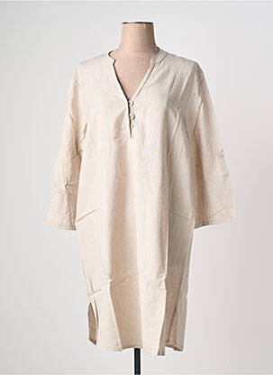 Robe mi-longue manches longues manches longues beige ESPRIT DE LA MER femme