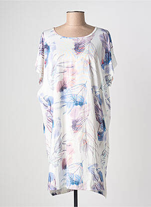 Robe mi-longue imprimé fantaisie manches courtes blanc ESPRIT DE LA MER femme