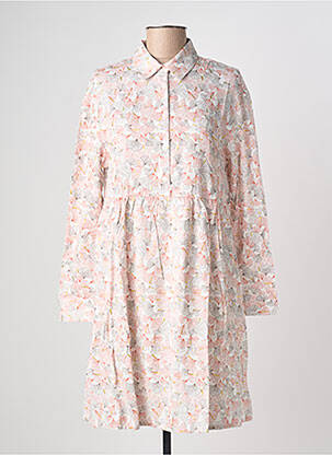 Robe mi-longue imprimé fantaisie manches longues blanc ESPRIT DE LA MER femme