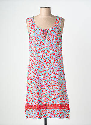Robe mi-longue imprimé fleurs sans manche rouge ESPRIT DE LA MER femme