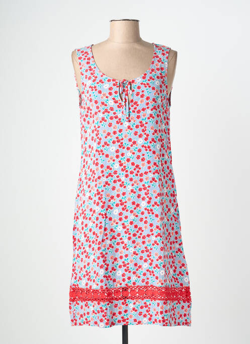 Robe mi-longue imprimé fleurs sans manche rouge ESPRIT DE LA MER femme