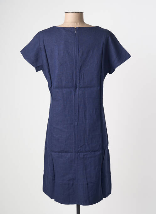 Robe mi-longue fermeture zippée au dos manches courtes bleu ESPRIT DE LA MER femme
