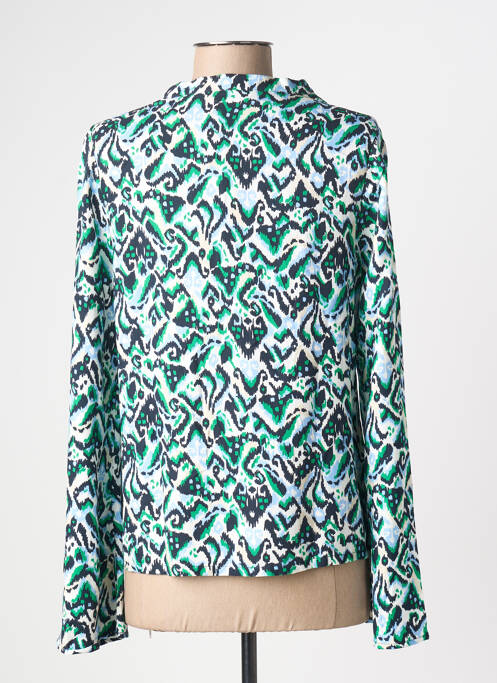 Blouse tissage popeline manches longues vert ÉTYMOLOGIE femme
