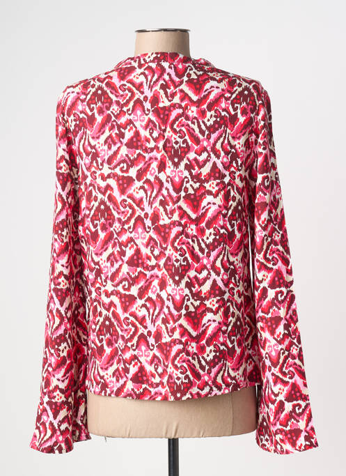 Blouse tissage popeline manches longues rose ÉTYMOLOGIE femme