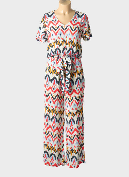 Combi-pantalon tissage crêpe manches courtes blanc ÉTYMOLOGIE femme