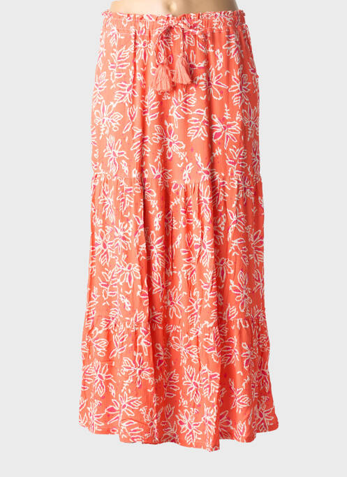 Jupe longue tissage crêpe orange ÉTYMOLOGIE femme