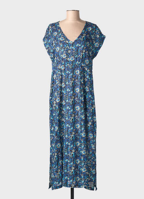 Robe longue imprimé fantaisie manches courtes bleu ESPRIT DE LA MER femme