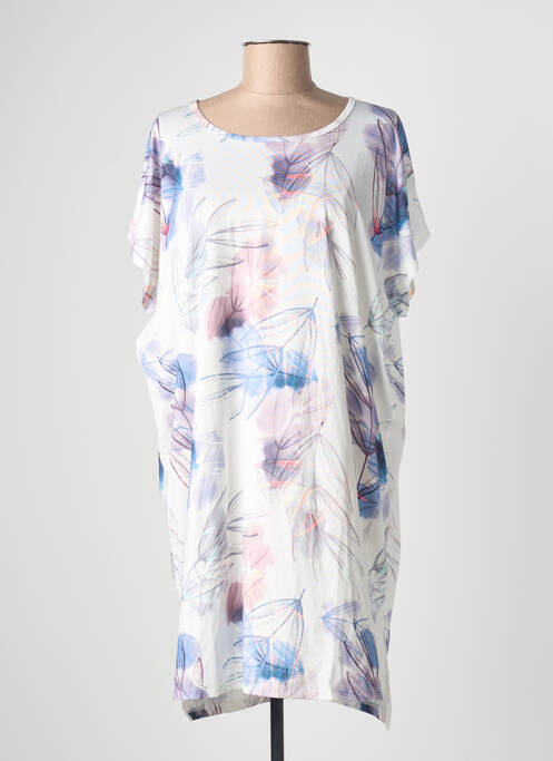 Robe mi-longue imprimé fantaisie manches courtes blanc ESPRIT DE LA MER femme