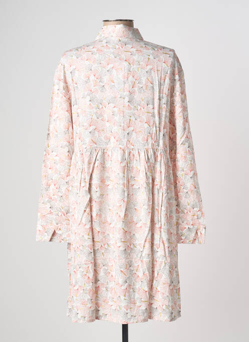 Robe mi-longue imprimé fantaisie manches longues blanc ESPRIT DE LA MER femme