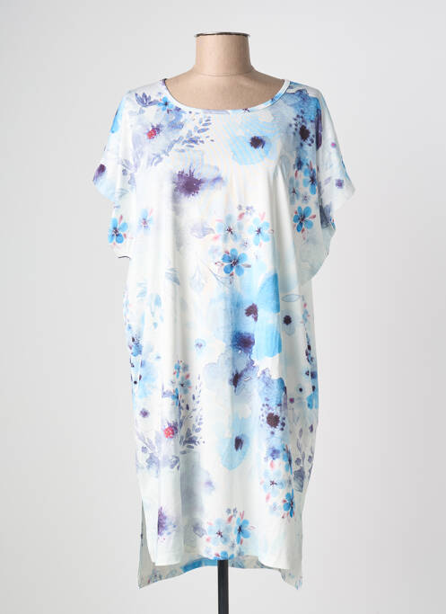 Robe mi-longue imprimé fantaisie manches courtes bleu ESPRIT DE LA MER femme