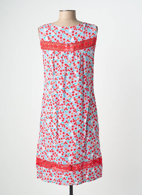 Robe mi-longue imprimé fleurs sans manche rouge ESPRIT DE LA MER femme