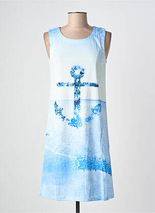 Robe mi-longue imprimé fantaisie sans manche bleu ESPRIT DE LA MER femme