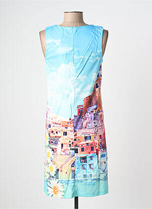 Robe mi-longue imprimé fantaisie sans manche bleu ESPRIT DE LA MER femme