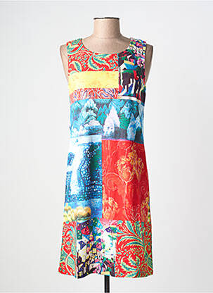 Robe mi-longue imprimé fantaisie sans manche rouge ESPRIT DE LA MER femme