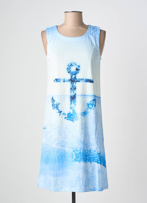 Robe mi-longue imprimé fantaisie sans manche bleu ESPRIT DE LA MER femme