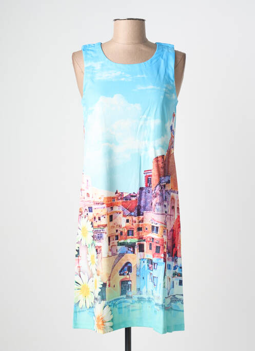 Robe mi-longue imprimé fantaisie sans manche bleu ESPRIT DE LA MER femme