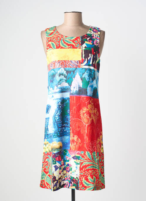 Robe mi-longue imprimé fantaisie sans manche rouge ESPRIT DE LA MER femme