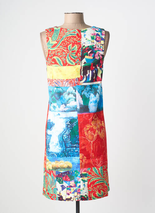 Robe mi-longue imprimé fantaisie sans manche rouge ESPRIT DE LA MER femme