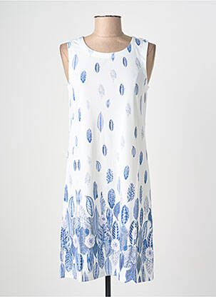 Robe mi-longue imprimé fantaisie sans manche bleu ESPRIT DE LA MER femme