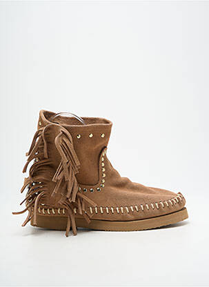 Bottines/boots nubuck talon plat jusqu'à 3cm marron N°11 femme