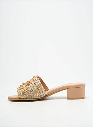 Mules/sabots semelle extérieure cuir talon de 4 à 6cm beige PARODI SUNSHINE femme