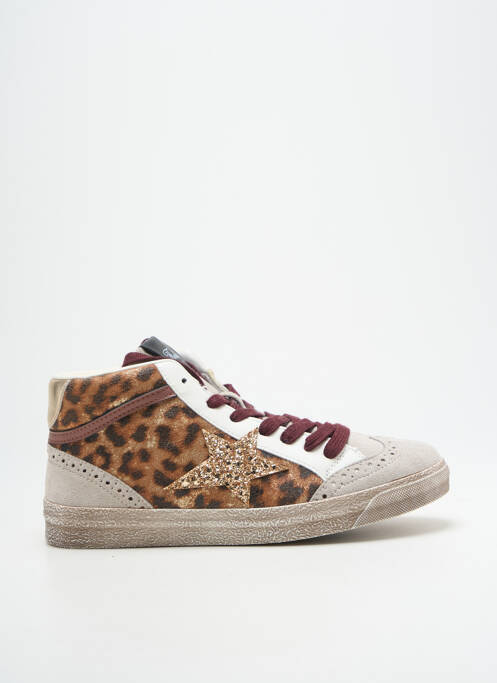 Baskets fermeture zip et lacets talon plat jusqu'à 3cm marron FINDLAY femme