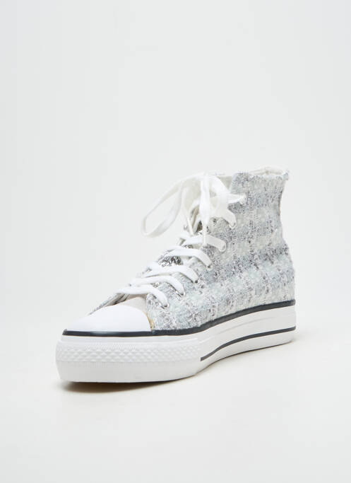 Baskets bout rond talon plat jusqu'à 3cm argent CHICMUSE femme