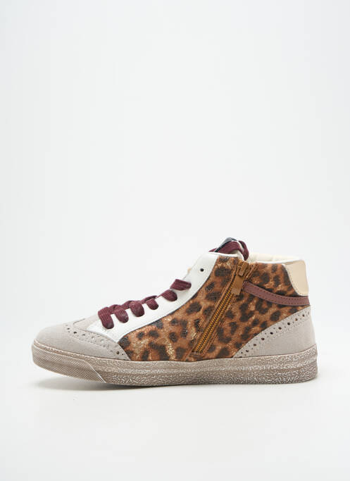 Baskets fermeture zip et lacets talon plat jusqu'à 3cm marron FINDLAY femme