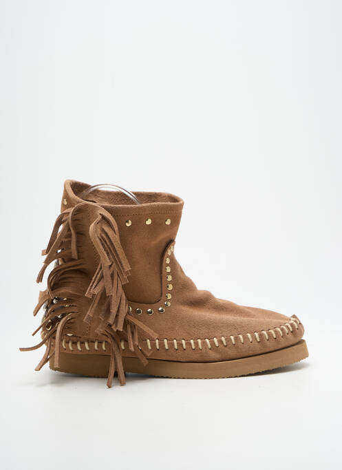 Bottines/boots nubuck talon plat jusqu'à 3cm marron N°11 femme